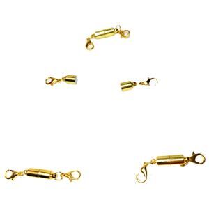 4 Stainless Steel Gold Pull Apart Magnetic Extenders With Clasps On Both Sides